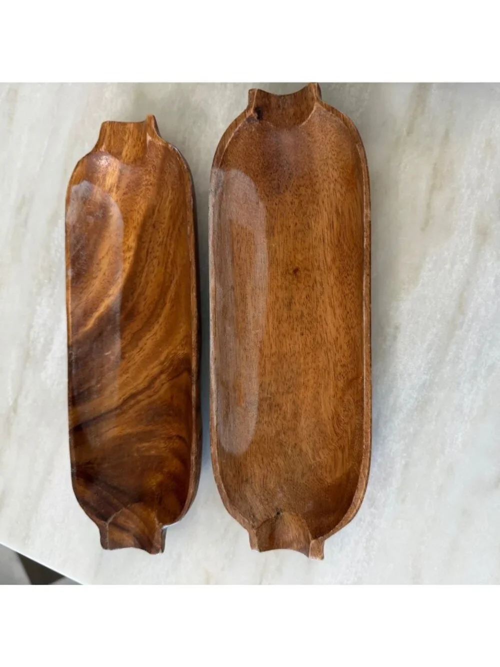Set Of 4 Hand-Carved Wooden MCM Corn on the cob Holders